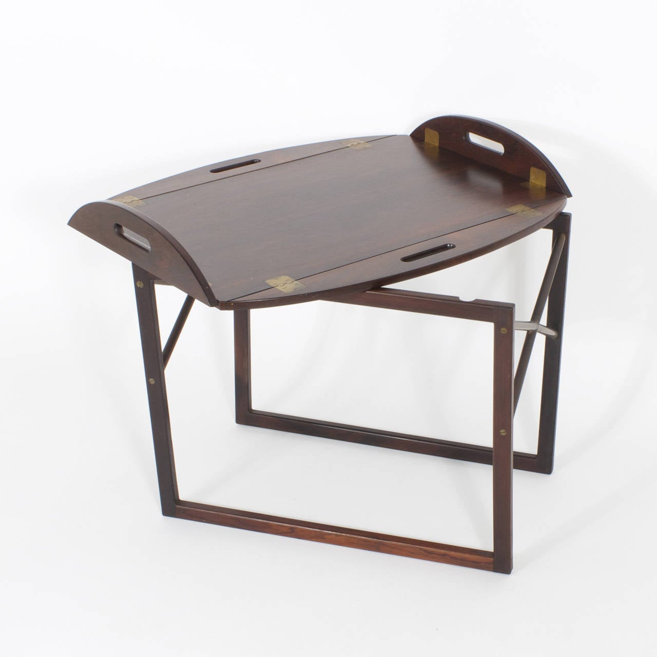 MidCentury Rosewood Tray on Stand or Cocktail Table For Sale at 1stdibs