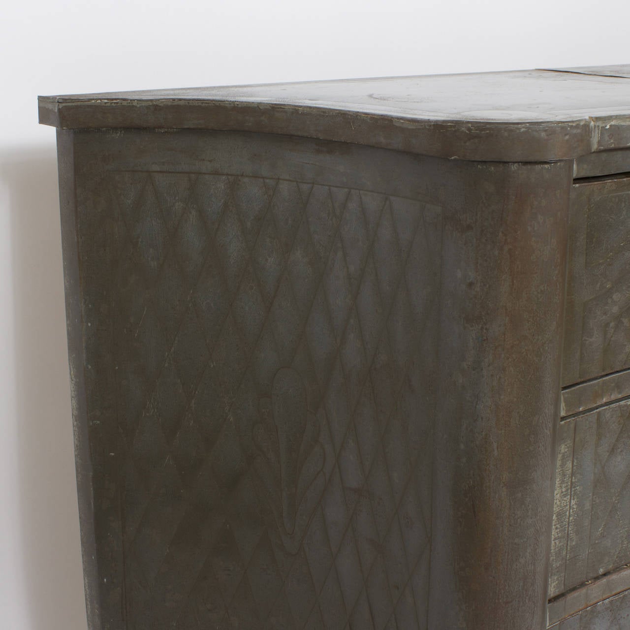 Early 20th Century Mexican Three-Drawer Tin Clad Chest 2