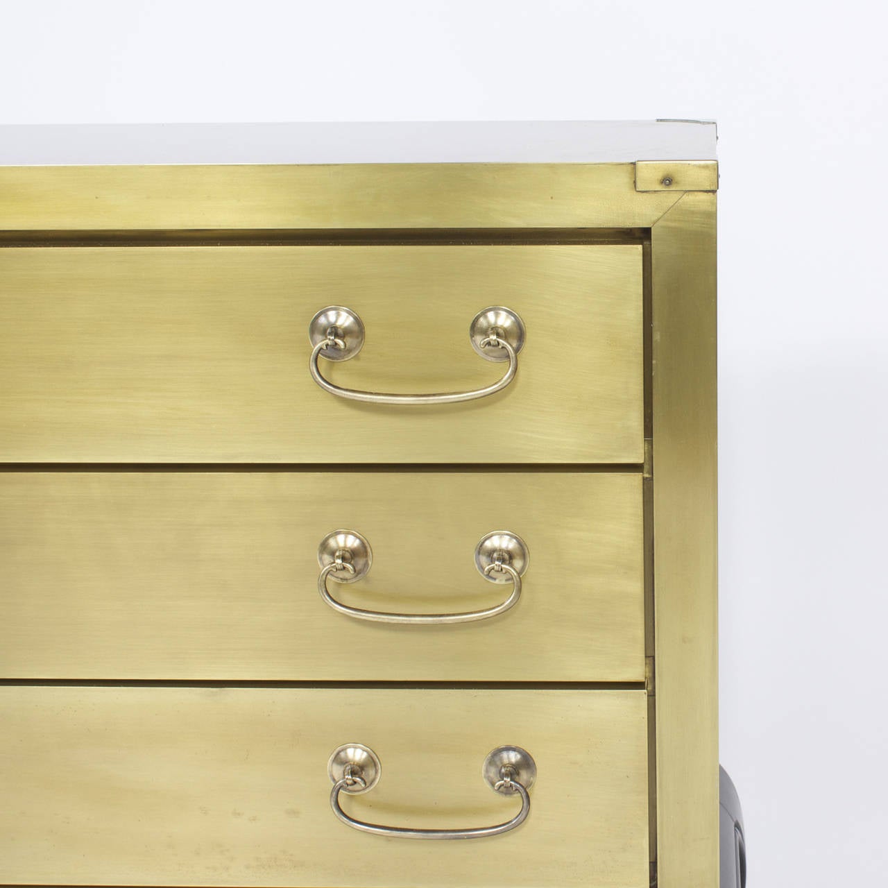 20th Century Pair of Brass Mid-Century Modern Nightstands