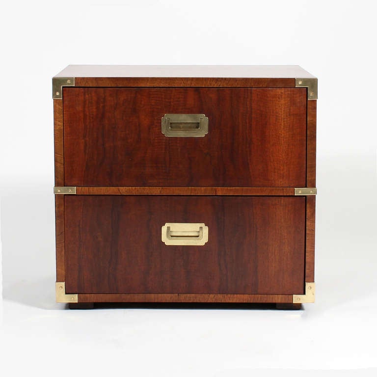 Pair of Campaign Style Chests or Night Tables