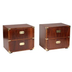 Pair of Campaign Style Chests or Night Tables