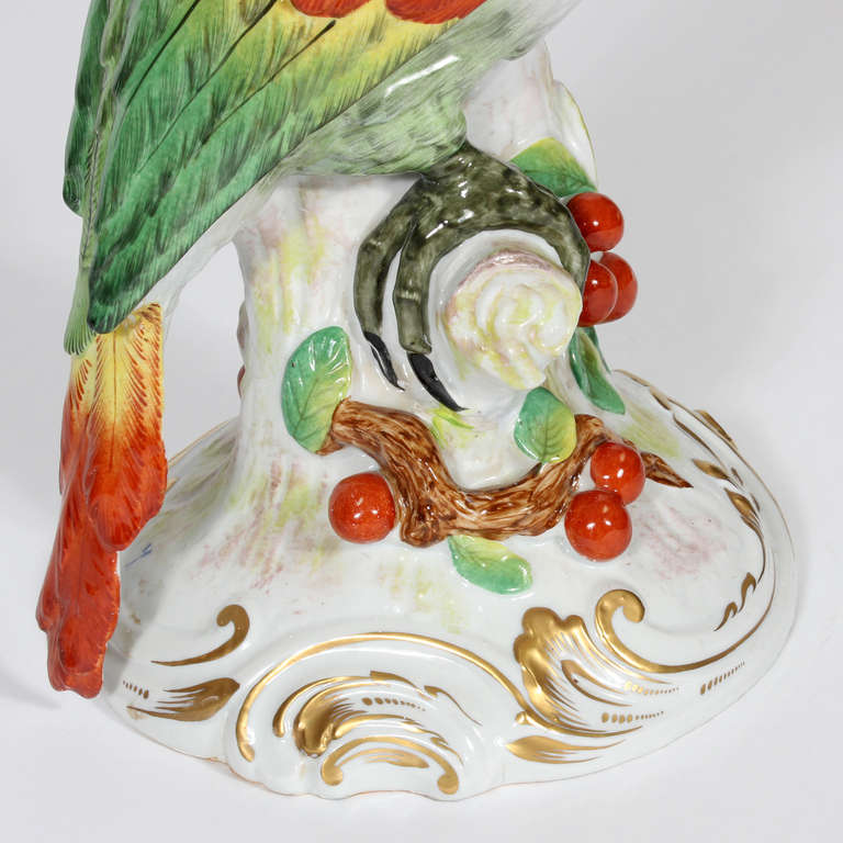 A Pair of Large and Decorative Porcelain Parrots 3