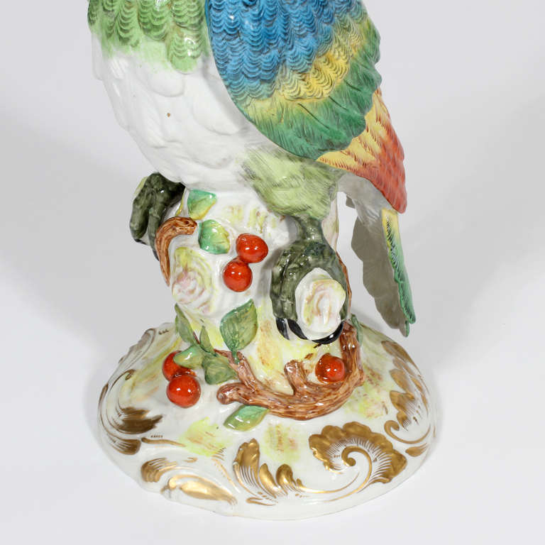 A Pair of Large and Decorative Porcelain Parrots 4