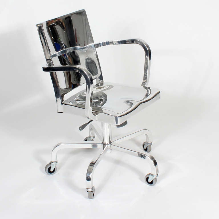 20ième siècle Vieux fauteuil de bureau Emeco Hudson by Starck en aluminium