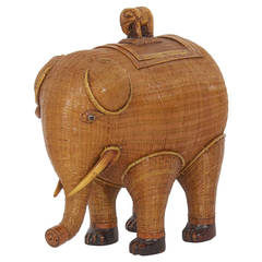 Wicker Elephant Box