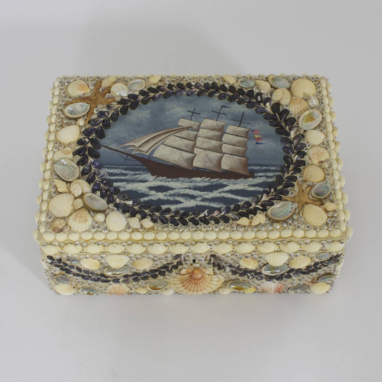 Folk Art Shell Box 