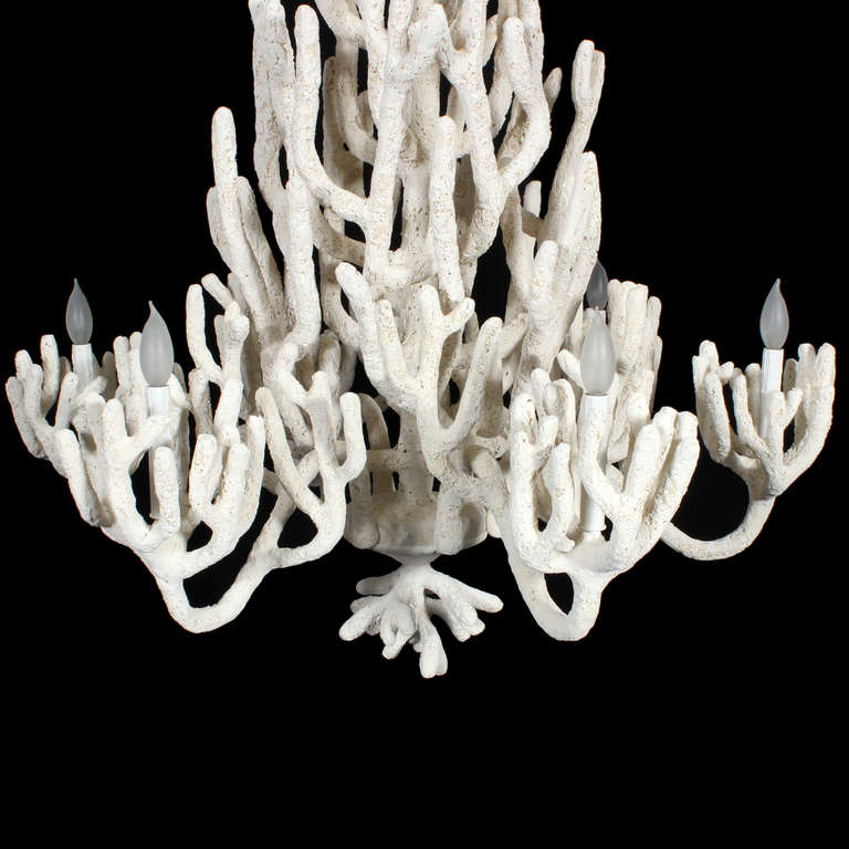 Organic Modern Large Six-Arm Faux Coral Chandelier