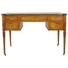 19th Century English Satinwood Writing Table or Desk