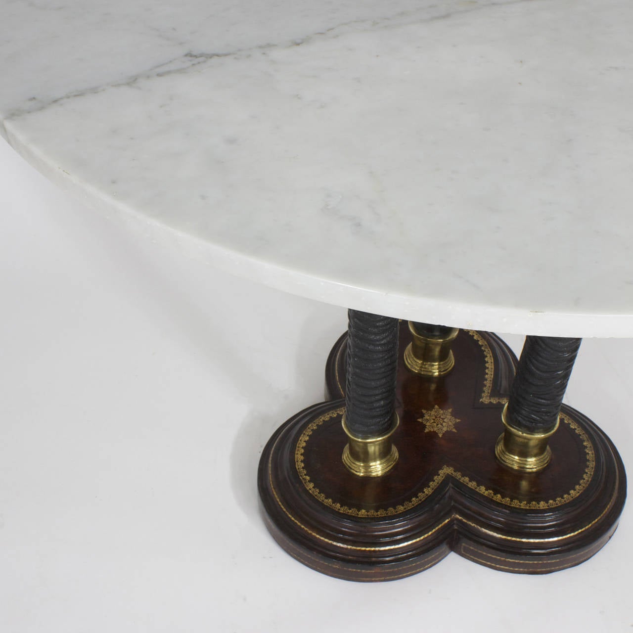 Regency Faux Antelope Horn and Marble Center Table