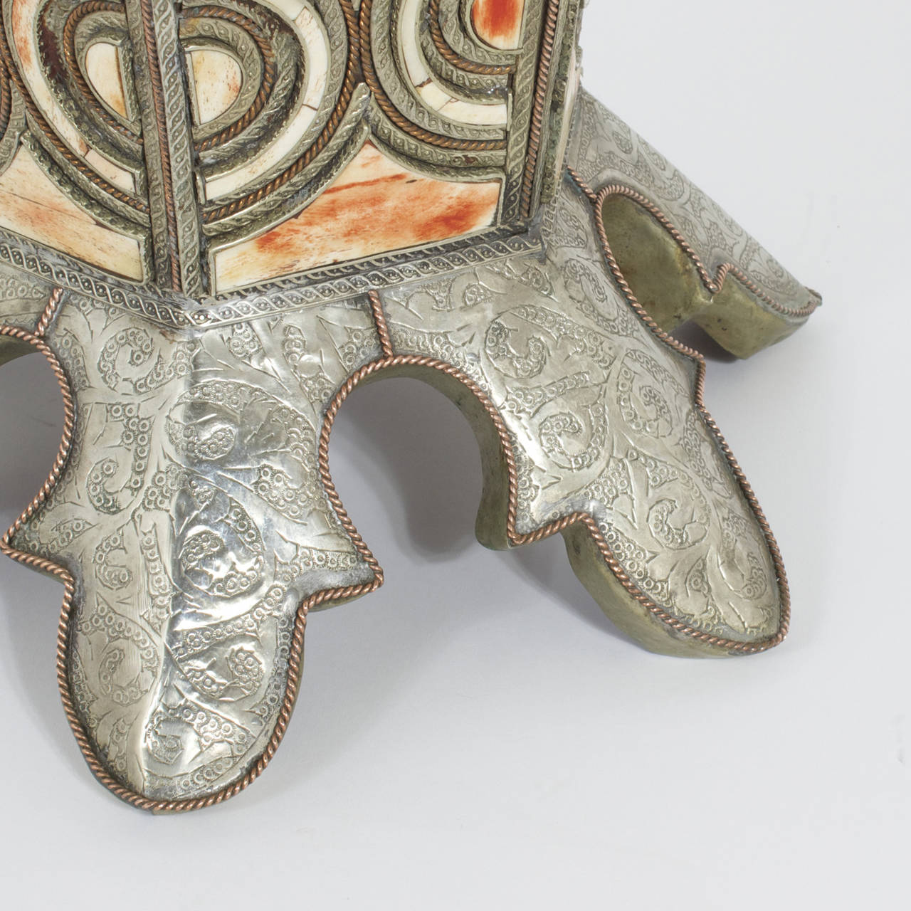 Huge Metal and Bone Inlaid Urn 1