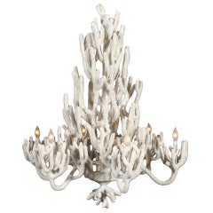 Large Six-Arm Faux Coral Chandelier