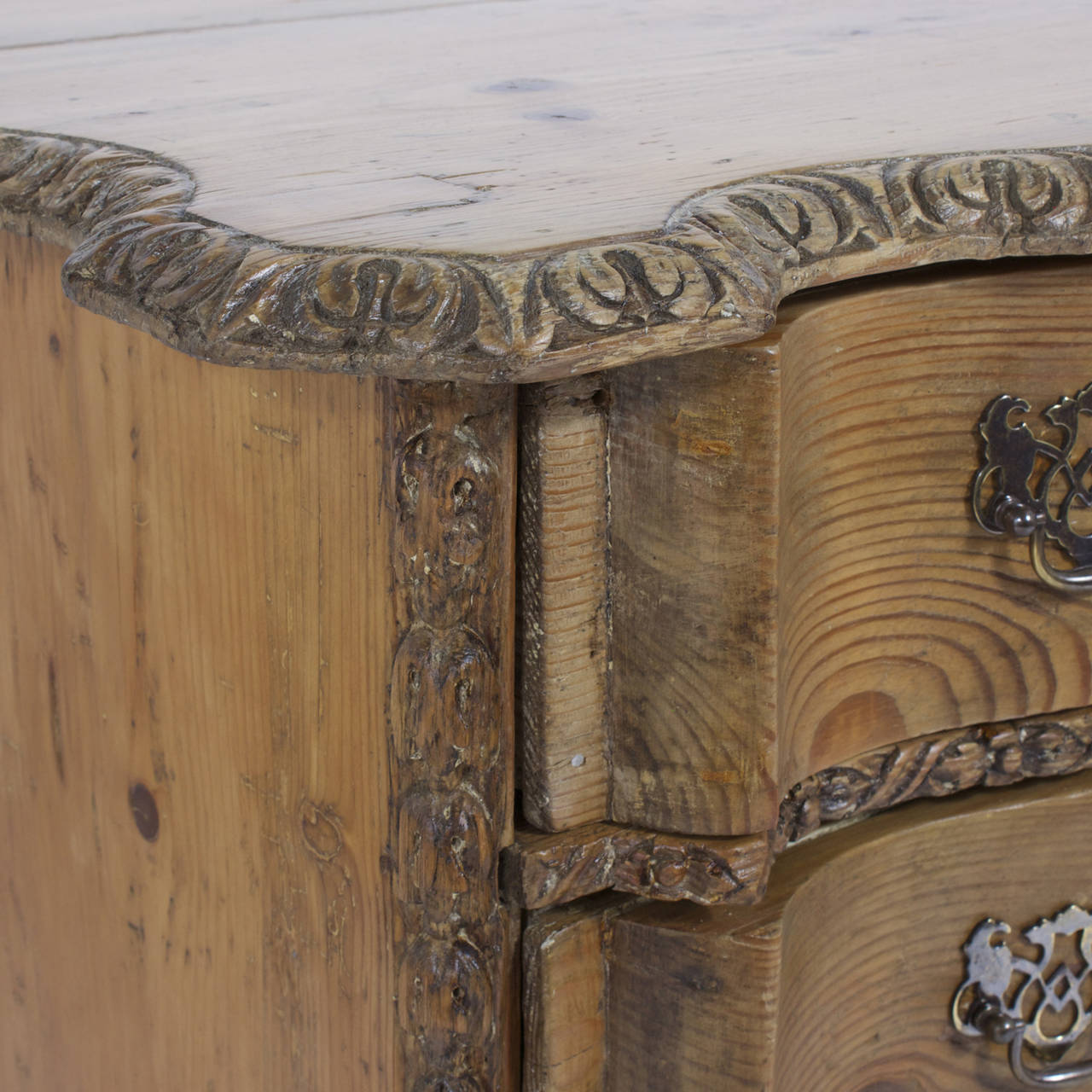 18th Century French Carved Pine Chest 2