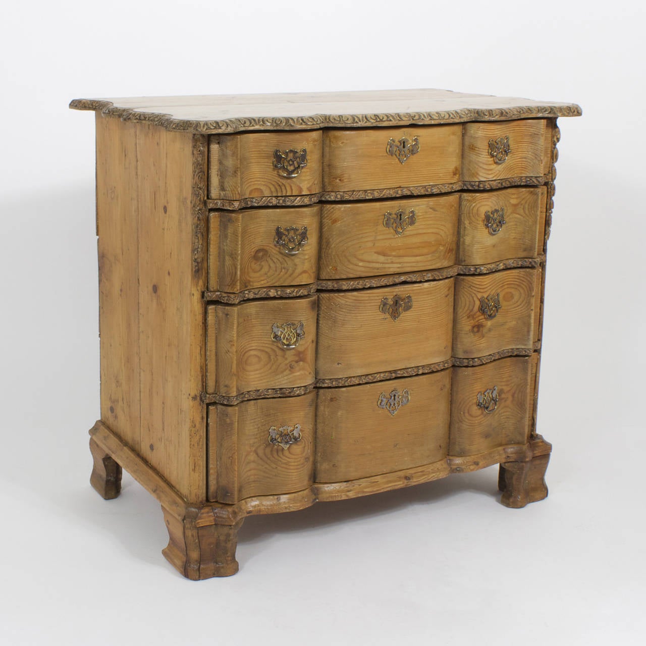 18th Century French Carved Pine Chest In Good Condition In Palm Beach, FL