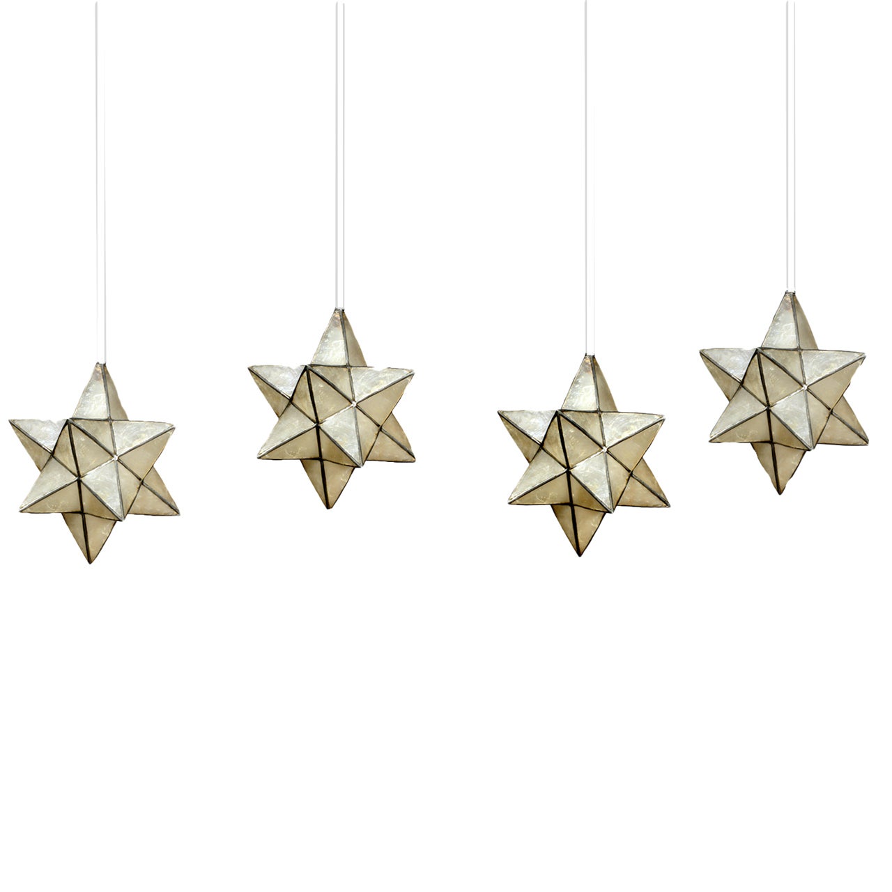 Capiz Star Shaped Pendant Lights, Priced Individually, 3 Available