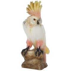 Large and Exceptional Carved Hardstone Parrot or Bird