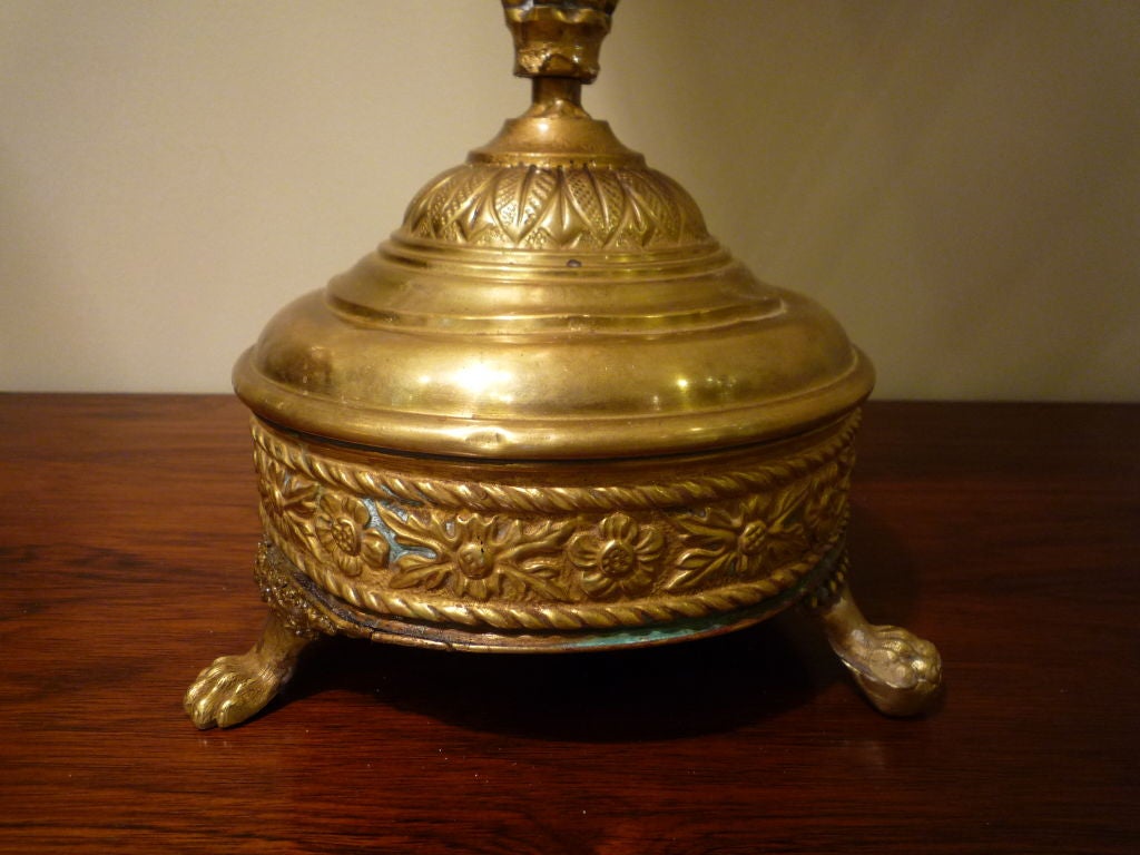 Belgian An Early 20th Century Embossed Brass Umbrella Stand