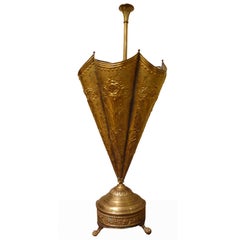 An Early 20th Century Embossed Brass Umbrella Stand