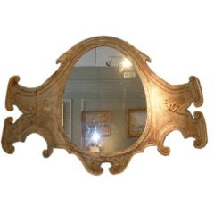 A very large, early 19th Century Carved and Painted Venetian Mirror