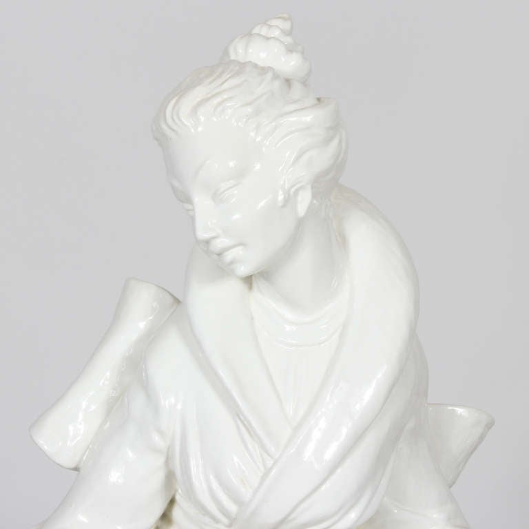 Large Porcelain Chinoiserie Female Figure on Base 1