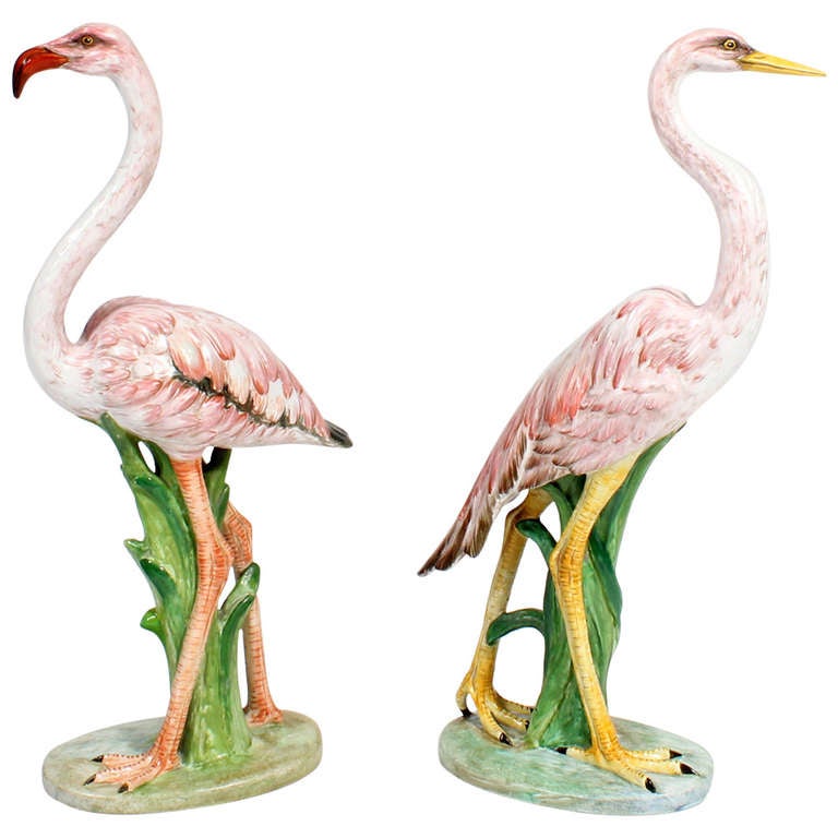 Porcelain Flamingo Sculpture - 3 For Sale on 1stDibs | flamingo ...