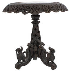 19th Century Intricately Carved Anglo-Indian Occasional Table 7
