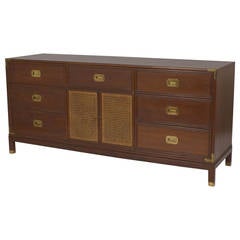 Midcentury Mahogany Campaign Style Sideboard