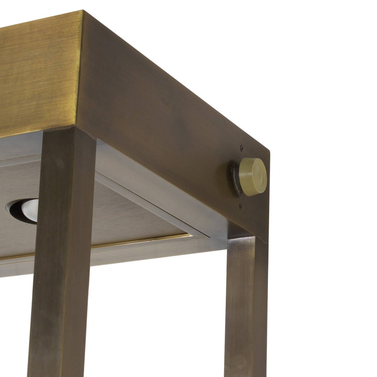 20th Century Midcentury Brass and Glass Etegere
