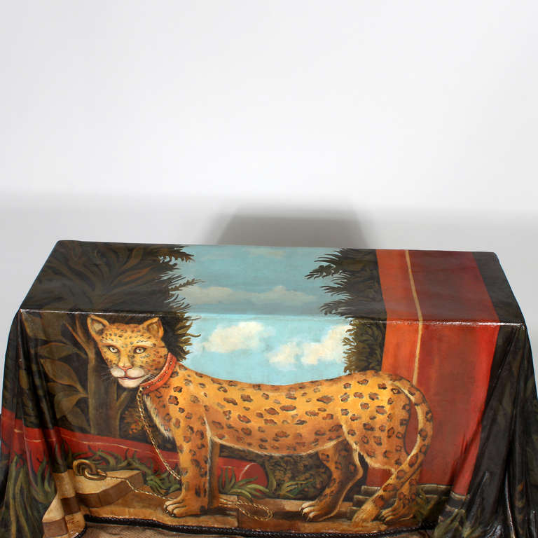 Leopard Painted Console or Center Table 1