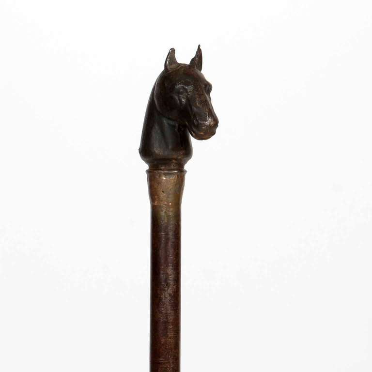 19th Century Cast and Forged Iron Horse Head and Horse Shoe Boot Scraper