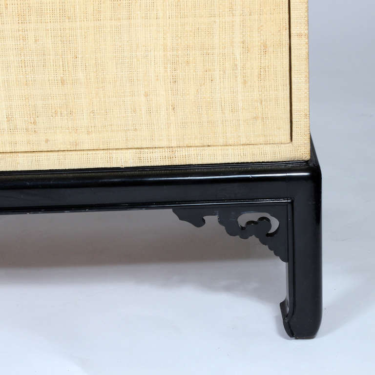 Modern Asian Style Cloth Wrapped Sideboard or Credenza 1
