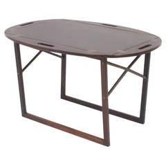 Mid-Century Rosewood Tray on Stand or Cocktail Table 6