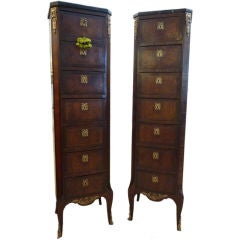 Antique Pair of Late 19th Century Lingerie French Chests or Semainier