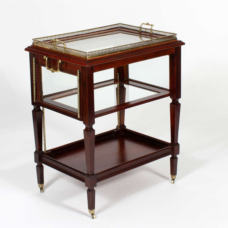 Edwardian English Mahogany Dessert Cart or Tea Trolley In Excellent Condition In Palm Beach, FL