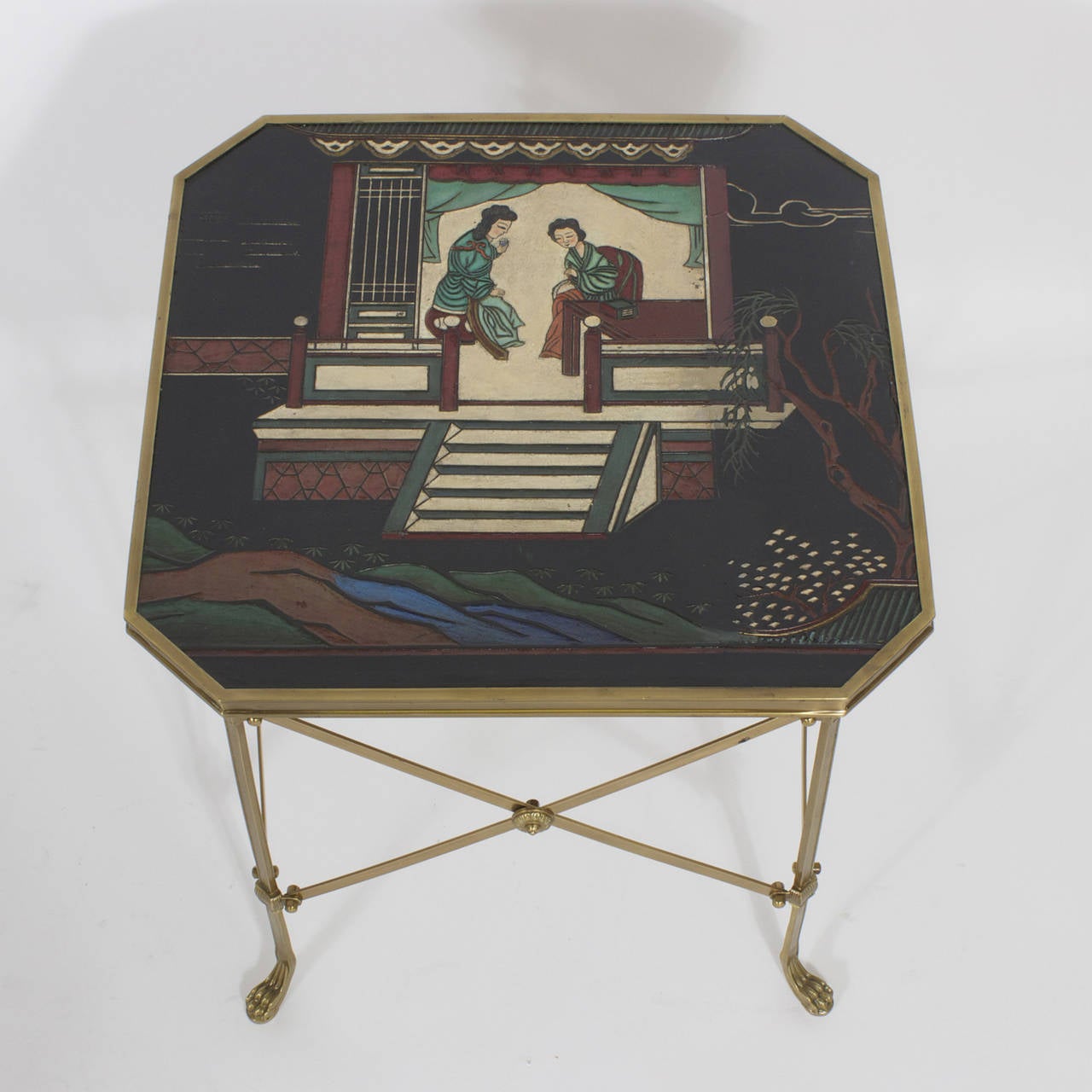 Pair of Neoclassical Style Chinoiserie Tables in the Jansen Manner In Excellent Condition In Palm Beach, FL