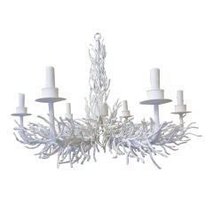 20th Century Painted Iron Faux Coral Chandelier