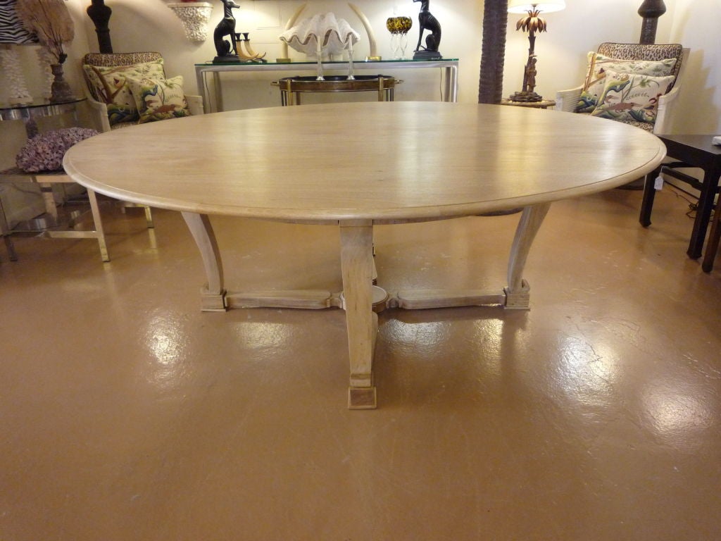 A Bleached Mahogany Large Round Table