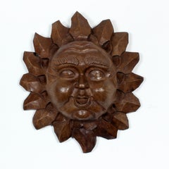 Carved Wood Sun Face