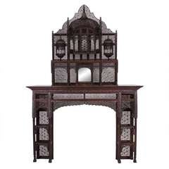 Antique Spectacular Anglo Indian Fireplace Mantel