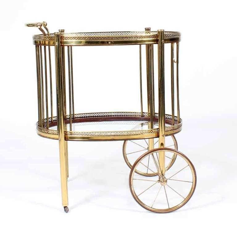 Italian Brass Tea Cart or Serving Trolley