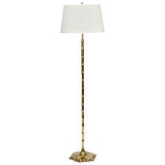 Vintage Brass Faux Bamboo Floor Lamp by Chapman