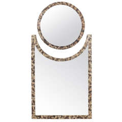 Python Snakeskin Two-Part Mirror in the Manner of Karl Springer