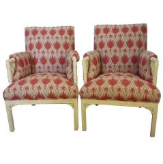 Pair of Painted Chinoiserie Style Armchairs