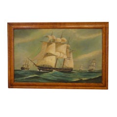 Oil on Canvas Marine Painting or Ship's Portrait