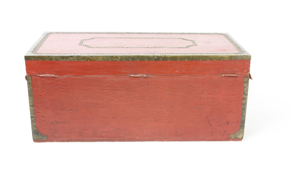 19th Century Chinese Export Camphor Wood Red Box