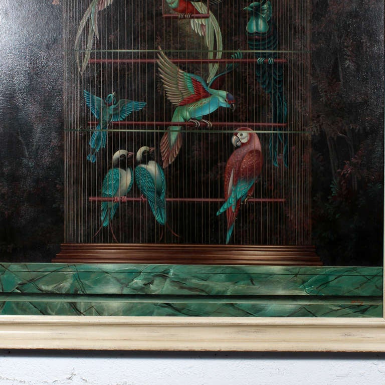 A Cage of Exotic Birds Painting  by William Skilling 2