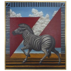 Acrylic Zebra Painting on Canvas