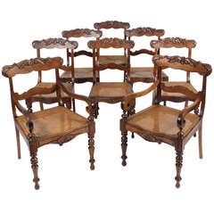 Set of 19th Century Eight Anglo-Indian Dining Chairs