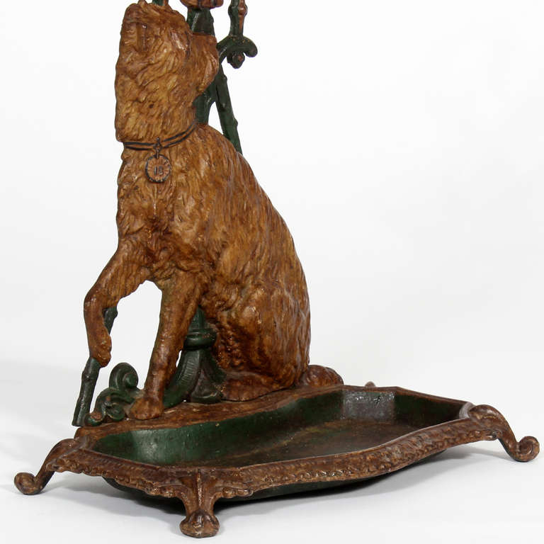 Cast Iron Terrier Dog Umbrella Stand in Old Paint 2