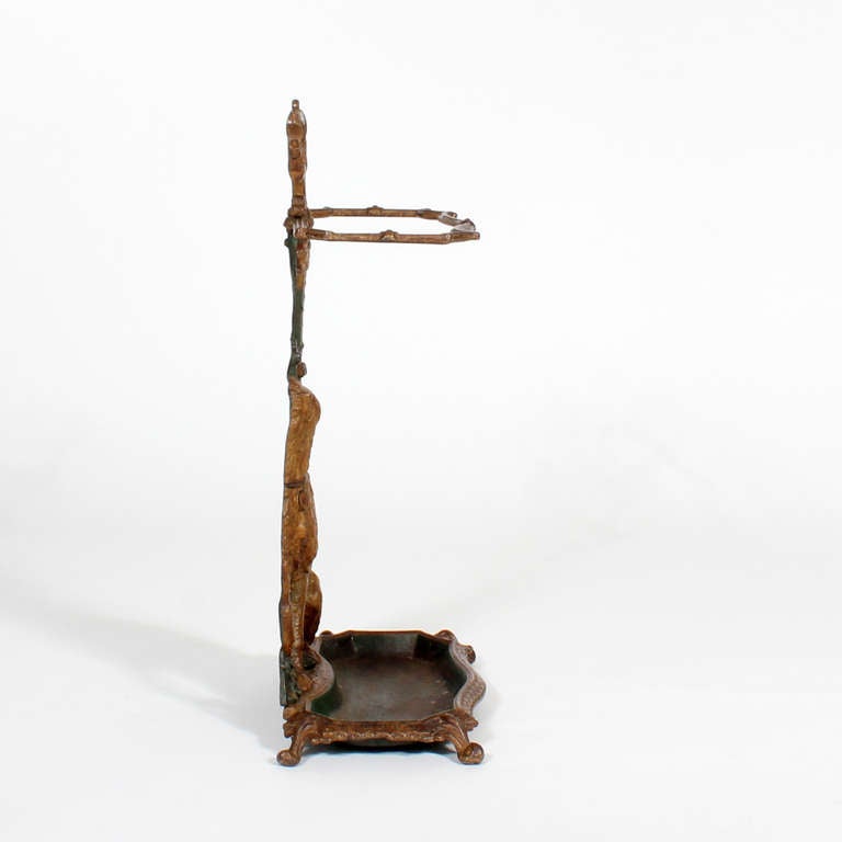 Cast Iron Terrier Dog Umbrella Stand in Old Paint 4