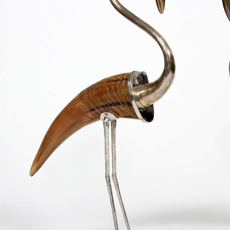 Modern Pair of Large and Striking Binazzi Flamingos For Sale
